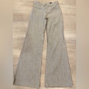 Adriano Goldschmeid Black/White Striped Flare Jeans